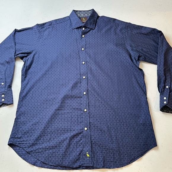 Tailorbyrd - Men's Blue Patterned Shirt - XXL - Picture 1 of 5